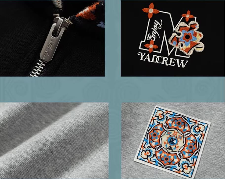 YADcrew x MEDM Ethnic Ribbed Zip Up Hoodie