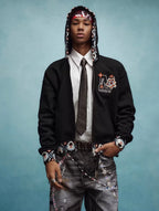 YADcrew x MEDM Ethnic Ribbed Zip Up Hoodie