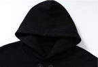 YADcrew Black Cat Print Pearl Hoodie