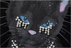 YADcrew Black Cat Print Pearl Hoodie