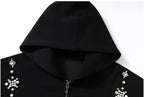 YADcrew Star Track Pearl Zip Up Hoodie