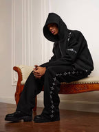 YADcrew Star Track Pearl Zip Up Hoodie