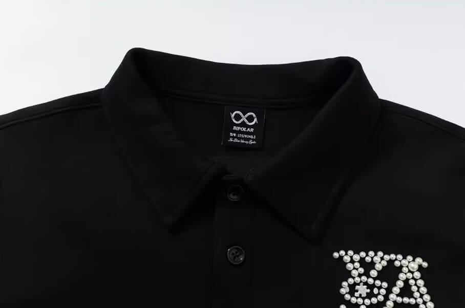 YADcrew x BIPOLAR Pearl Embellished Air Layer Polo Shirt