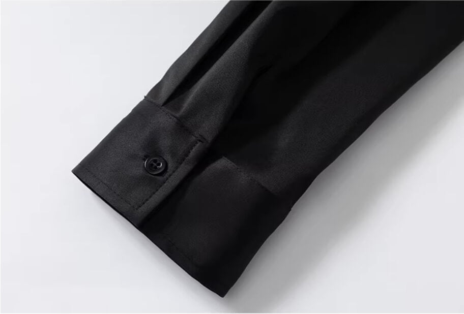 YADcrew Embroidered Lapel Button Up Long Sleeve Shirt