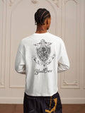 YADcrew Horse Vintage Print Long Sleeve Tee