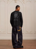 YADcrew Horse Vintage Print Long Sleeve Tee