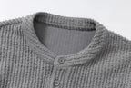 YADcrew Twisted Henley Pinstripe Long Sleeve Tee