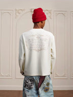 YADcrew Horse Vintage Print Waffle Long Sleeve Tee
