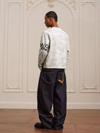 YADcrew Dirty Washed Circus Star Studded Long Sleeve Tee