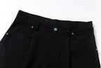 YADcrew Turquoise Studded Tucked Machete Black Pants