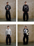 YADcrew Turquoise Studded Tucked Machete Black Pants