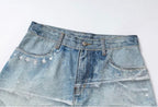 YADcrew 3D Digital Print Rhinestone Machete Jeans