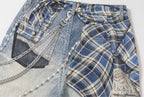 YADcrew Twisted Check Shirt 3D Digital Print Jeans