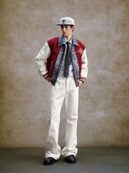 YADcrew 3D Embossed White Distressed Jeans