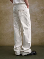 YADcrew 3D Embossed White Distressed Jeans