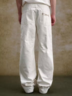 YADcrew 3D Embossed White Distressed Jeans