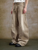 YADcrew Turquoise Studded Washed Tucked Painter Machete Jeans