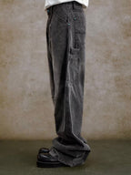 YADcrew Turquoise Studded Washed Tucked Painter Machete Jeans
