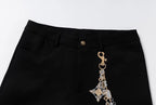 YADcrew Chain Embroidered Western Pants