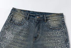 YADcrew Jeweled Rhinestone Star Washed Jeans