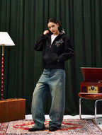 YADcrew Jeweled Rhinestone Star Washed Jeans