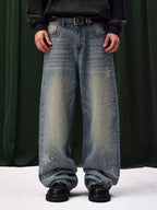 YADcrew Jeweled Rhinestone Star Washed Jeans