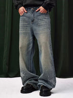 YADcrew Jeweled Rhinestone Star Washed Jeans
