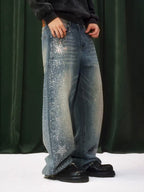 YADcrew Jeweled Rhinestone Star Washed Jeans