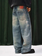 YADcrew Jeweled Rhinestone Star Washed Jeans