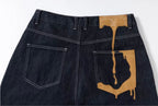 YADcrew Glitter Suede Leather Melting Pocket Jeans
