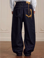 YADcrew Glitter Suede Leather Melting Pocket Jeans
