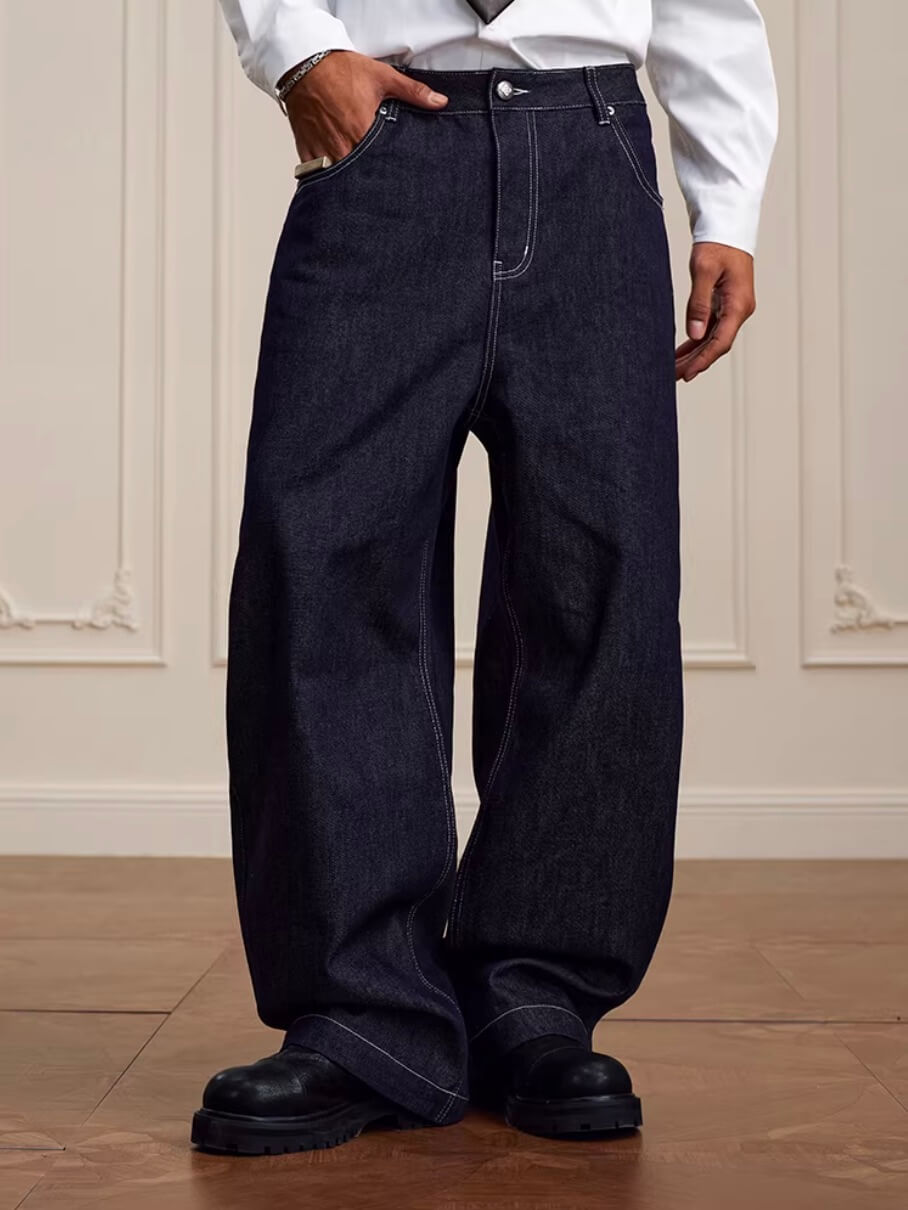 YADcrew Glitter Suede Leather Melting Pocket Jeans