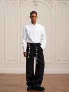 YADcrew Pearl Belt Suit Pants
