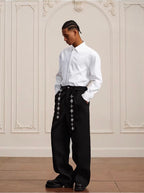 YADcrew Pearl Belt Suit Pants