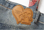 YADcrew Evening Lace Patchwork 3D Print Denim Tote Bag