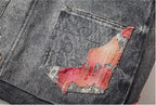YADcrew Evening Lace Patchwork 3D Print Denim Tote Bag