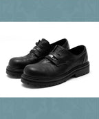 YADcrew Washed Horsehide Leather Platform Dress Shoes