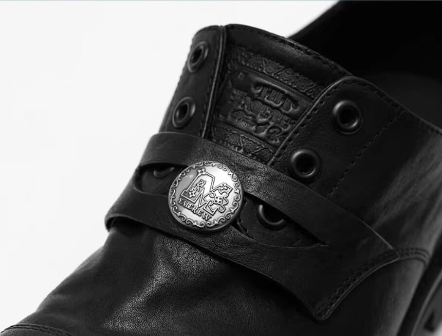 YADcrew Washed Horsehide Leather Platform Dress Shoes