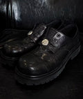 YADcrew Washed Horsehide Leather Platform Dress Shoes