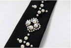YADcrew Pearl Embellished Black Tie