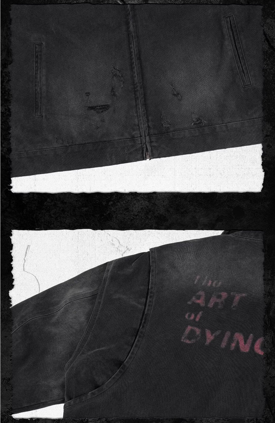 UNDERWATER Dying Art Gradient Washed Aged Detroit Jacket