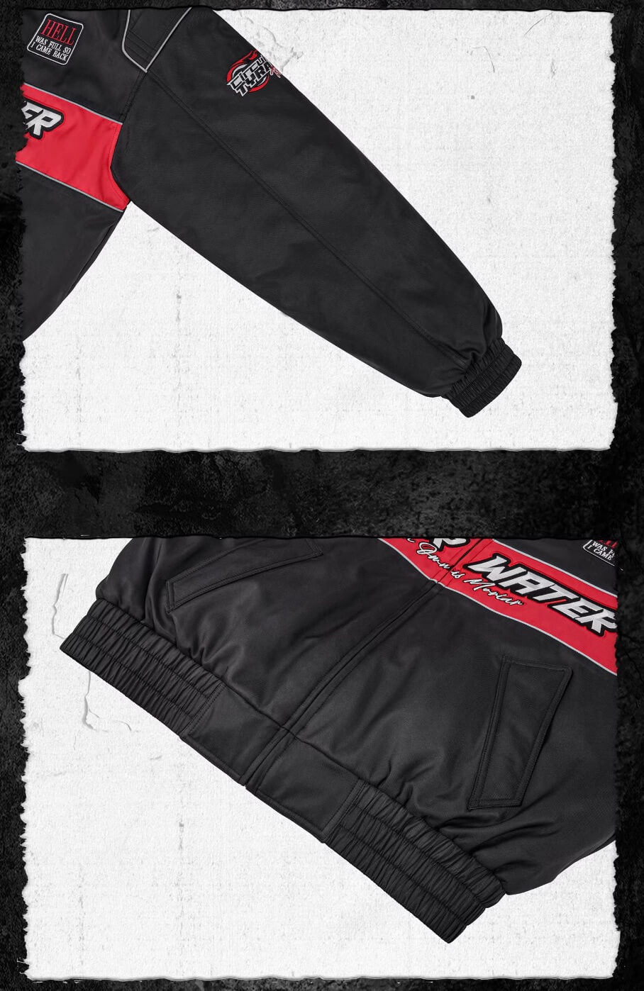 UNDERWATER Hell Badge Embroidered Racing Bomber Jacket