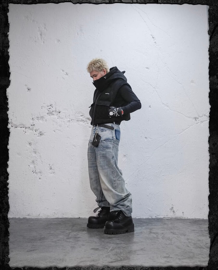 UNDERWATER Demon Horn Removable Hood Down Vest