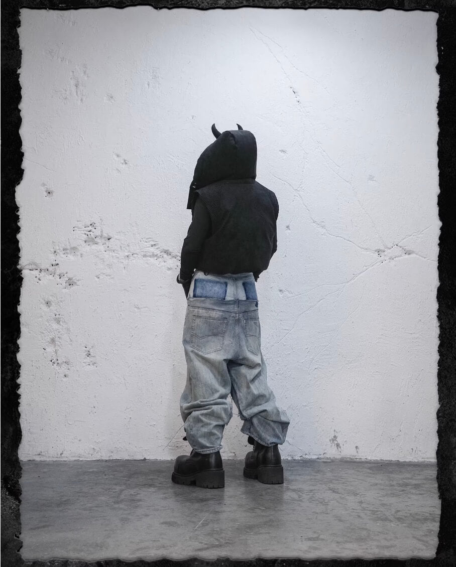 UNDERWATER Demon Horn Removable Hood Down Vest