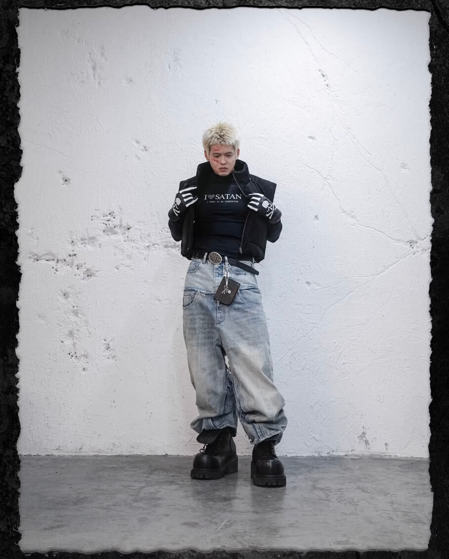 UNDERWATER Demon Horn Removable Hood Down Vest