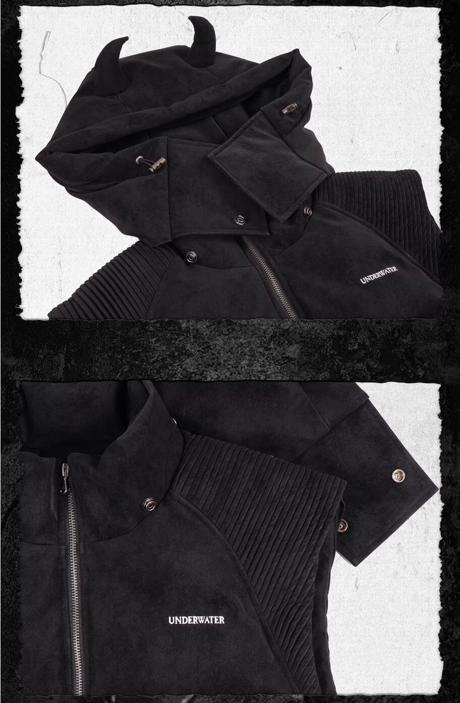 UNDERWATER Demon Horn Removable Hood Down Vest