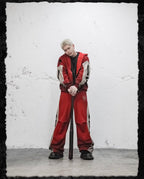 UNDERWATER Skeleton Patchwork Dirty Dye Zip Up Hoodie