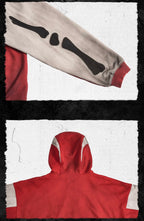 UNDERWATER Skeleton Patchwork Dirty Dye Zip Up Hoodie