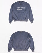 UNDERWATER Washed Distressed Vintage Print Zip Up Sweatshirt