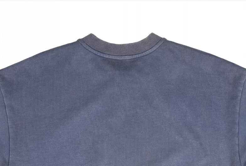 UNDERWATER Washed Distressed Vintage Print Zip Up Sweatshirt